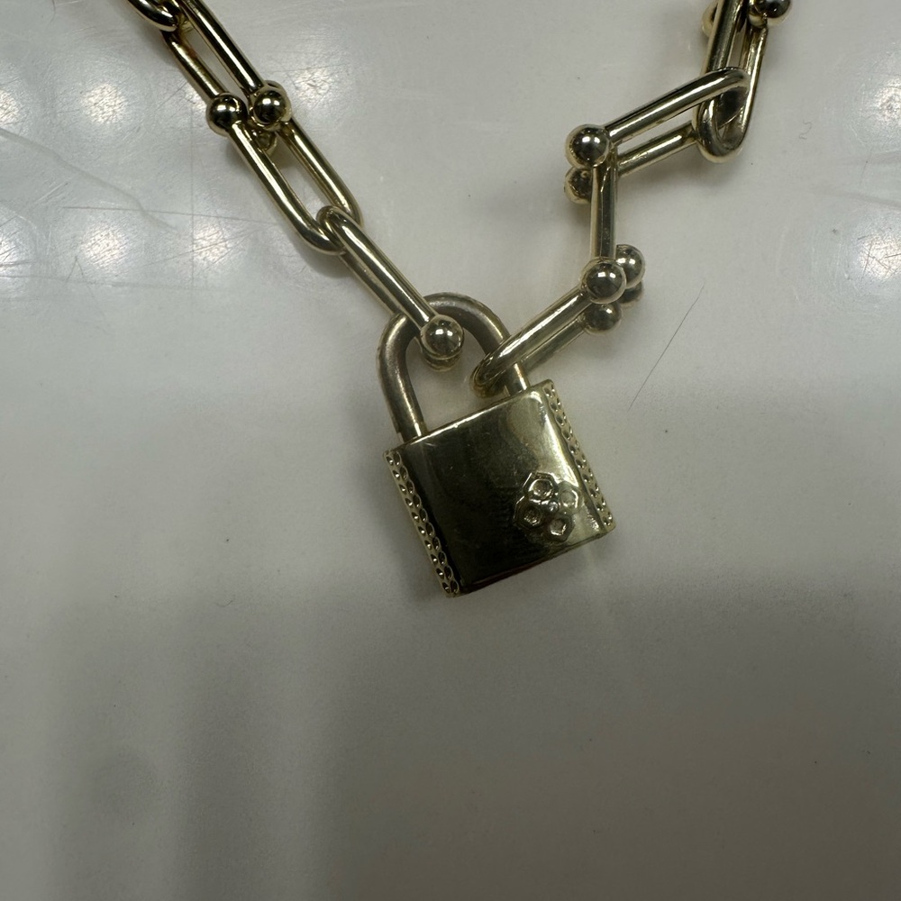 Kendra Scott gold Lock Pendant Necklace